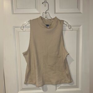 Fitted Sleeveless Mock-Neck Top